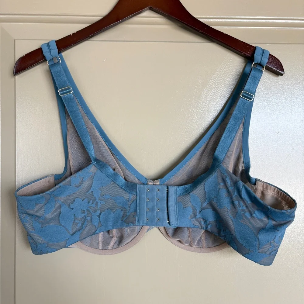 Thirdlove Unlined Foliage Perfect Coverage Bra Blue Lace 42D